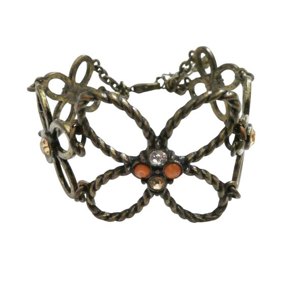AVON NR Desert Rose cutout flower link bracelet - Picture 1 of 4